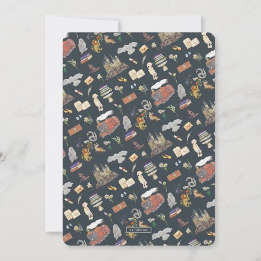 Harry Potter | Castle Wedding Floral Hogwarts Kaart (Achterkant)