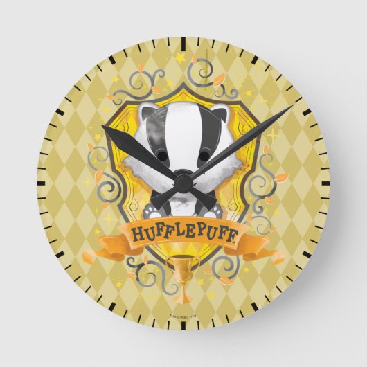 Harry Potter | Charmante HUFFLEPUFF™ Wapen Ronde Klok (Voorkant)