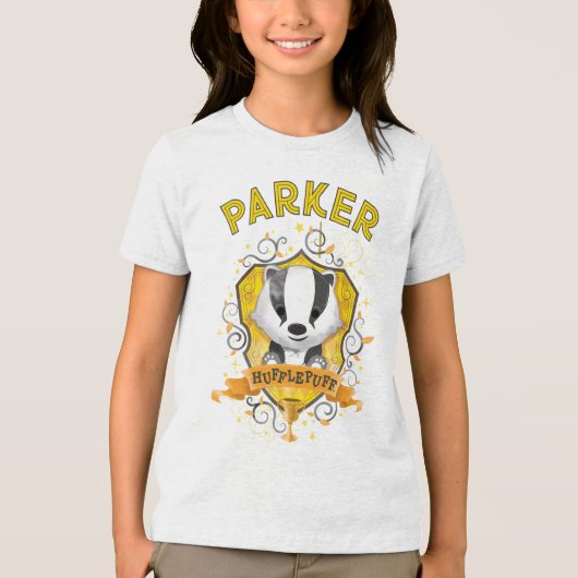 Harry Potter | Charming HUFFLEPUFF™ Crest Tri-Blend Shirt (Voorkant)
