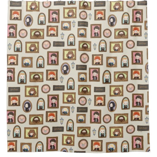 HARRY POTTER™ Chibi Afbeelding Lijst Douchegordijn (Voorkant)