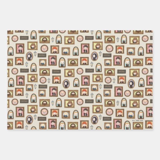 HARRY POTTER™ Chibi Afbeelding Lijst Inpakpapier Vel (Voorkant 2)