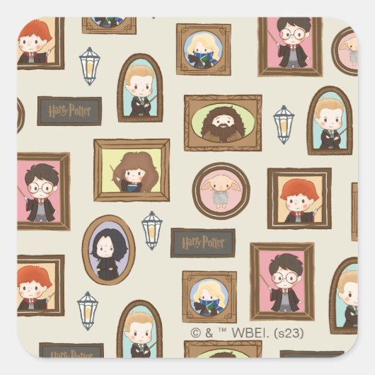 HARRY POTTER™ Chibi Afbeelding Lijst Vierkante Sticker (Voorkant)