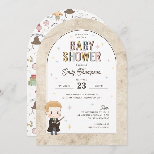 Harry Potter Chibi Draco Malfidus Wizard Baby show Kaart (Voorkant / Achterkant)