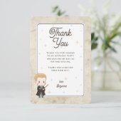 Harry Potter Chibi Draco Malfoy Tovenaar Verjaarda Bedankkaart (Staand voorkant)
