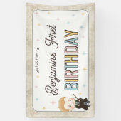 Harry Potter Chibi Draco Malfoy Tovenaar Verjaarda Spandoek (Verticaal)