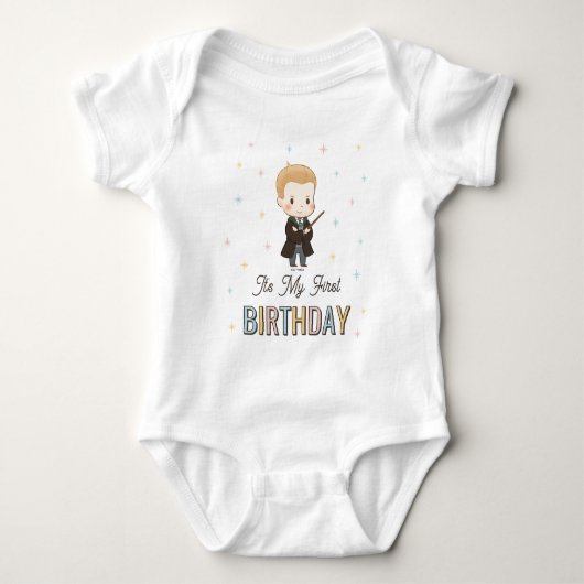 Harry Potter Chibi Draco Malfoy Wizard Birthday Romper (Voorkant)