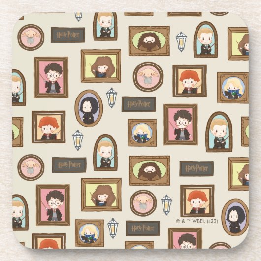 HARRY POTTER™ Chibi Fotolijst Patroon Bier Onderzetter (Voorkant)