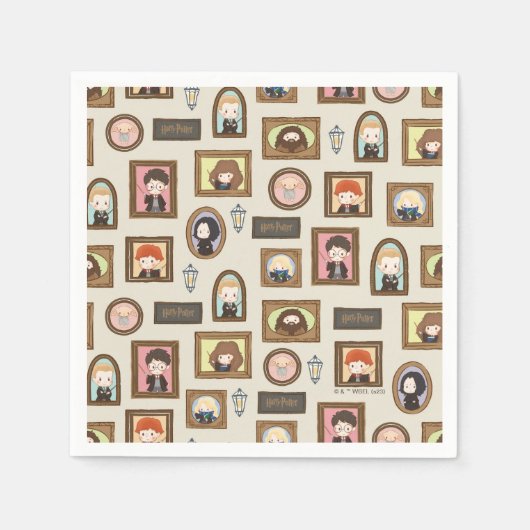 HARRY POTTER™ Chibi Fotolijst Patroon Servet (Voorkant)