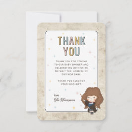 Harry Potter Chibi Hermione Tovenaars Baby Shower Bedankkaart