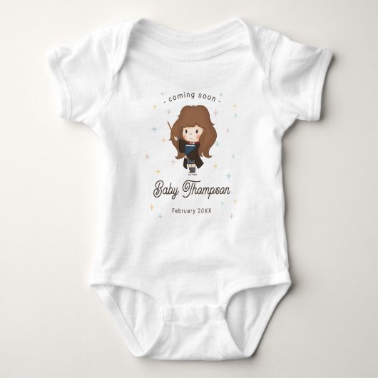 Harry Potter Chibi Hermione Tovenaars Baby Shower Romper (Voorkant)