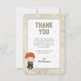 Harry Potter Chibi Ron Weasley Tovenaar Baby Showe Bedankkaart