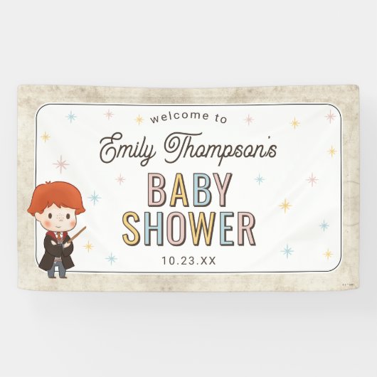 Harry Potter Chibi Ron Weasley Tovenaar Baby Showe Spandoek (Horizontaal)