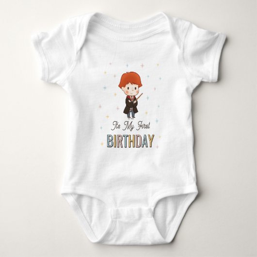 Harry Potter Chibi Ron Weasley Tovenaar Verjaardag Romper (Voorkant)