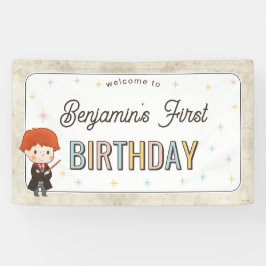 Harry Potter Chibi Ron Weasley Tovenaar Verjaardag Spandoek