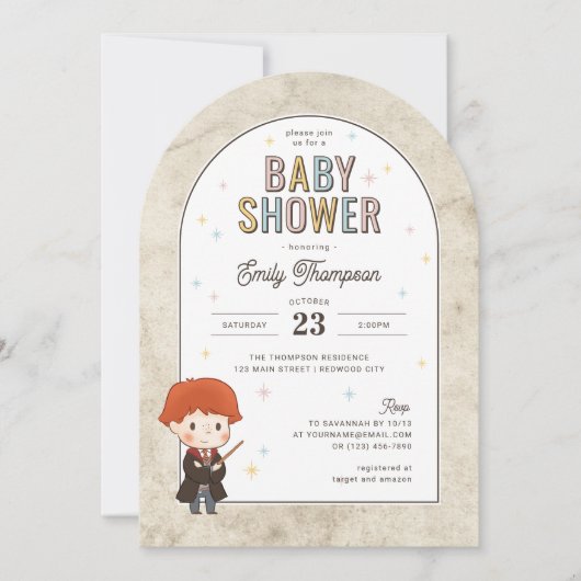 Harry Potter Chibi Ron Weasley Wizard Baby shower Kaart (Voorkant)