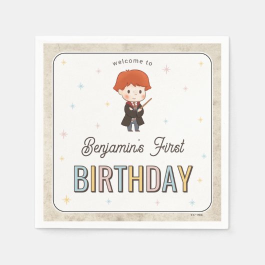 Harry Potter Chibi Ron Weasley Wizard Birthday Servet (Voorkant)