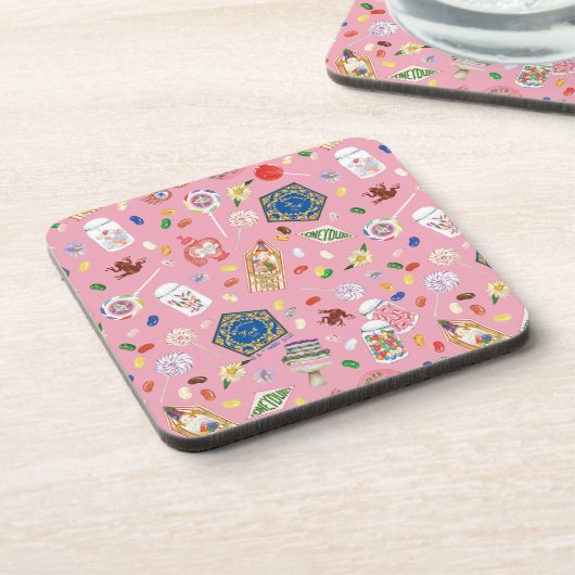 HARRY POTTER™ | Chocolade-kikkers en Snoep-patroon Bier Onderzetter (Linkerzijde)