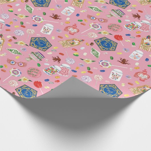 HARRY POTTER™ | Chocolade-kikkers en Snoep-patroon Cadeaupapier (Hoek)