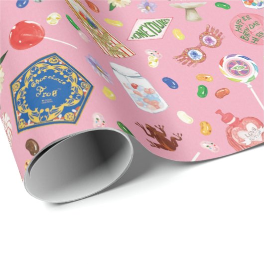 HARRY POTTER™ | Chocolade-kikkers en Snoep-patroon Cadeaupapier (Rol Hoek)