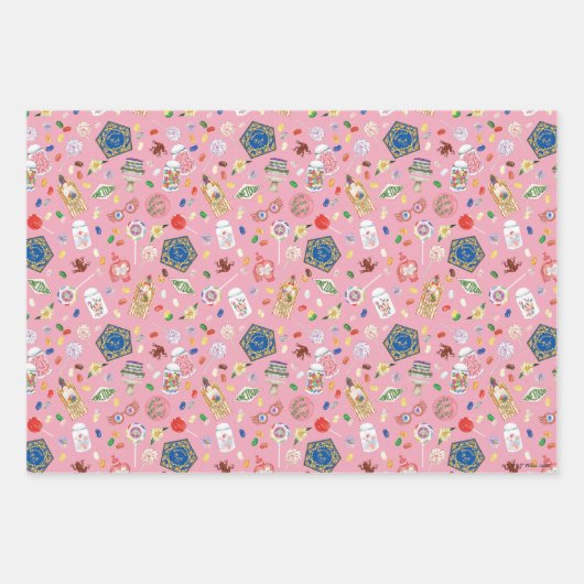 HARRY POTTER™ | Chocolade-kikkers en Snoep-patroon Inpakpapier Vel (Voorkant 2)