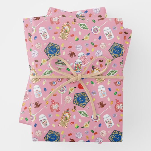 HARRY POTTER™ | Chocolade-kikkers en Snoep-patroon Inpakpapier Vel (In situ)