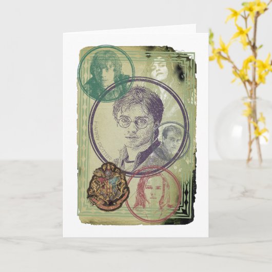 Harry Potter Collage 9 Kaart (Gele Bloem)