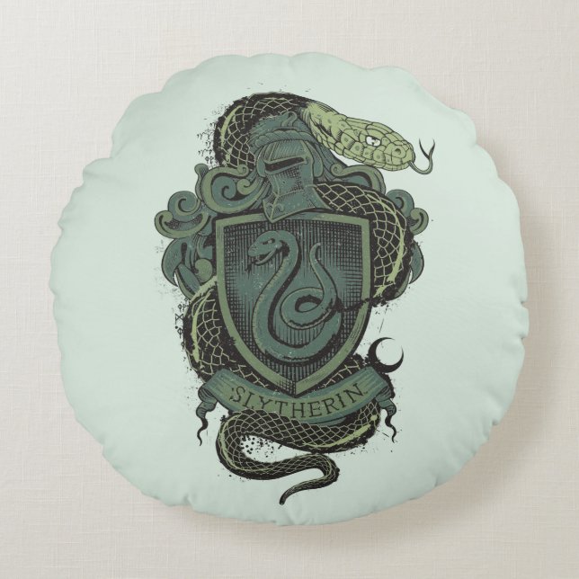 Harry Potter | CREST Slytherin Rond Kussen (Voorkant)