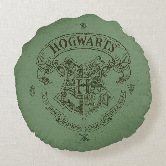Harry Potter | CREST van de Banner Hogwarts Rond Kussen (Achterkant)