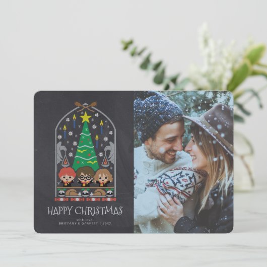 HARRY POTTER™ Cross-Stitch Vakantie Kaart (Staand voorkant)