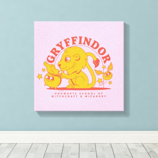 HARRY POTTER™ | Cute GRYFFINDOR™ Hogwarts School Canvas Afdruk (Insitu (Houten vloer))