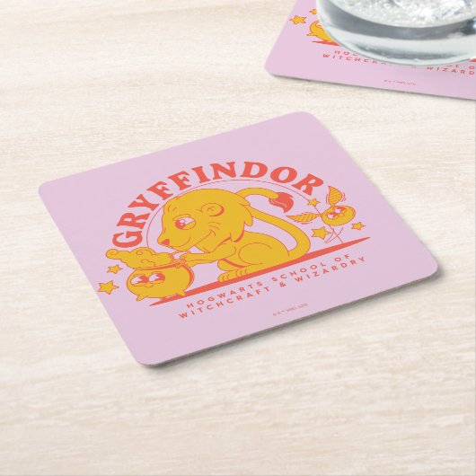 HARRY POTTER™ | Cute GRYFFINDOR™ Hogwarts School Kartonnen Onderzetters (Schuin)