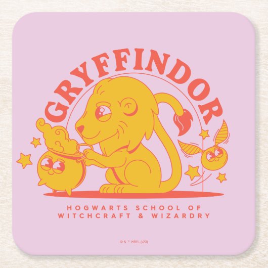 HARRY POTTER™ | Cute GRYFFINDOR™ Hogwarts School Kartonnen Onderzetters (Voorkant)
