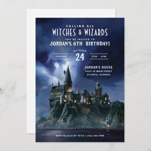 Harry Potter | Dark Zweinstein Castle Verjaardag Kaart (Voorkant / Achterkant)