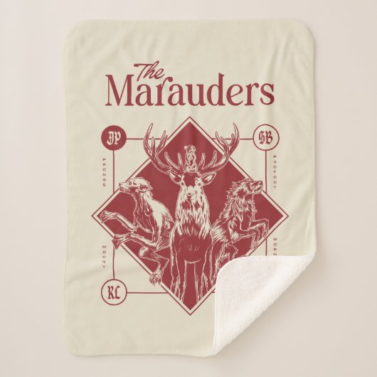 HARRY POTTER™ De Marauders Animagus Grafiek Sherpa Deken (Voorkant)