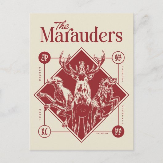 HARRY POTTER™ De Marauders Animagus Stripboek Briefkaart (Voorkant)