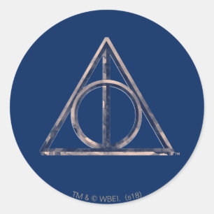 Harry Potter   Deathly Hallows Watercolor Ronde Sticker