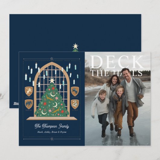 Harry Potter | Deck the Great Hall Photo Feestdagenkaart (Voorkant / Achterkant)