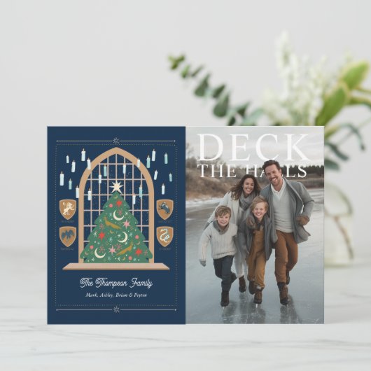 Harry Potter | Deck the Great Hall Photo Feestdagenkaart (Staand voorkant)