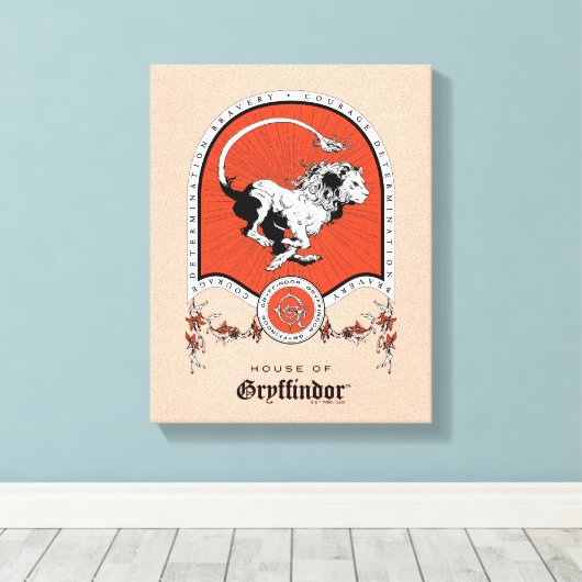 HARRY POTTER™ | Delicate Sketch GRYFFINDOR™ Crest Canvas Afdruk (Insitu (Houten vloer))