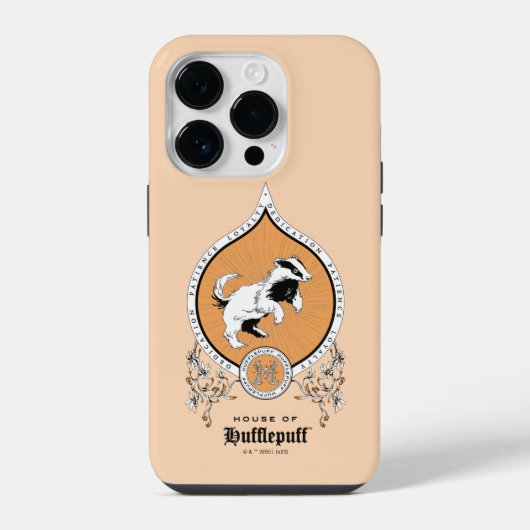 HARRY POTTER™ | Delicate Sketch HUFFLEPUFF™ Wapen iPhone Hoesje (Achterkant)