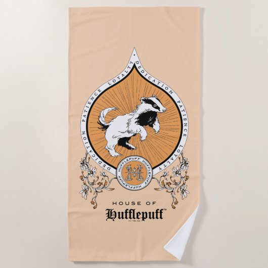 HARRY POTTER™ | Delicate Sketch HUFFLEPUFF™ Wapen Strandlaken (Voorkant)