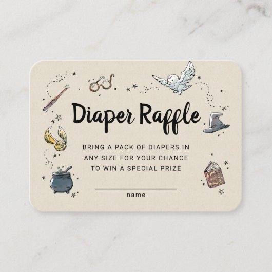 Harry Potter - Diaper Raffle Insert Informatiekaartje (Voorkant)