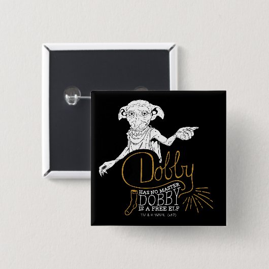 Harry Potter | Dobby heeft geen master Vierkante Button 5,1 Cm (Voorkant /achterkant)