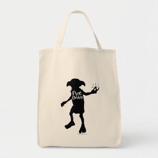 Harry Potter | "Dobby is vrij" Silhouette Typograf Tote Bag (Voorkant)