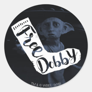 Harry Potter   "Dobby vrij" Sok Typography Ronde Sticker