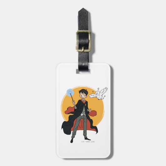 HARRY POTTER™ en Hedwig Illustratie Bagagelabel (Voorkant verticaal)