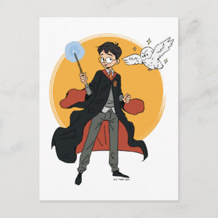 HARRY POTTER™ en Hedwig Illustratie Briefkaart