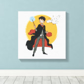 HARRY POTTER™ en Hedwig Illustratie Canvas Afdruk (Insitu (Houten vloer))