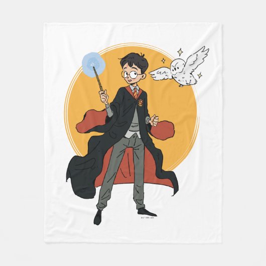 HARRY POTTER™ en Hedwig Illustratie Fleece Deken (Voorkant)