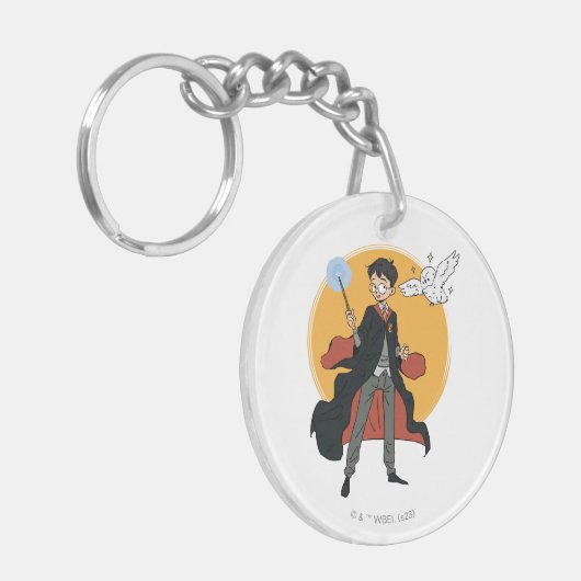 HARRY POTTER™ en Hedwig Illustratie Sleutelhanger (Voorkant Links)